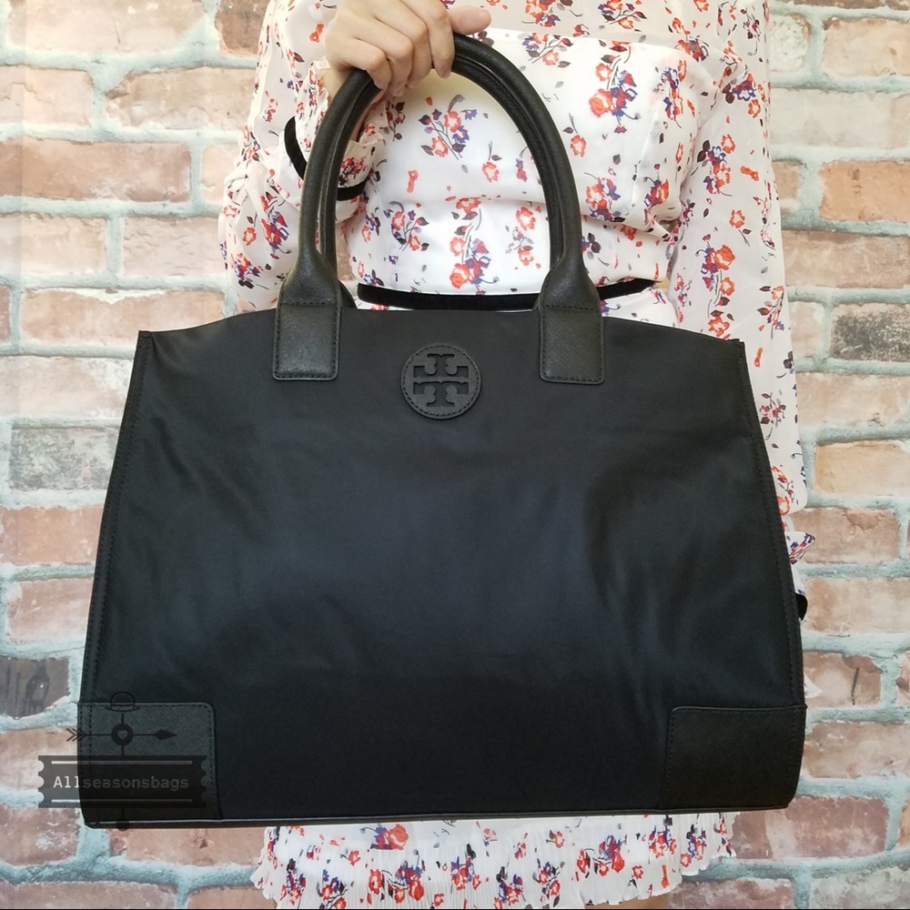 ❗️❗️SALE Tory Burch nylon LARGE tote BLACK ella - Picture 5 of 7